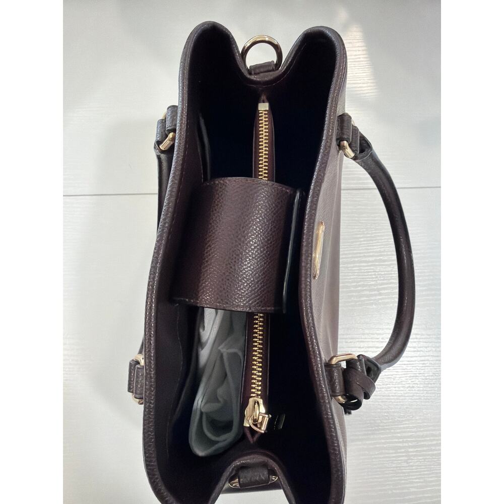 Coach Leather Margot Carryall Bag Burgundy Color - Picture 5 of 9